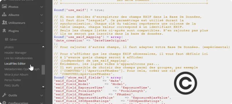 Méta-données EXIF et IPTC dans Piwigo
